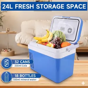 12V Car Fridge 25 Quart （24L）Portable Freezer Compressor Cooler 12/24V DC 110~240V AC for Truck Van RV Camper SUV Travel Camping Road Trips Tailgating -14℉~149℉ Compact Size Excellent Cooling Durable Material Versatile Charging