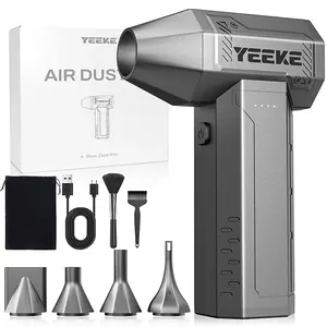 Yeeke J02 Electric Air Duster, 300000 RPM Compressed Air Duster Fast Charging, 10000 mAh Long-lasting, 4-Gear Computer Air Duster with LED Light, PC Cleaner Powered by High-Performance Motor for Cleaning