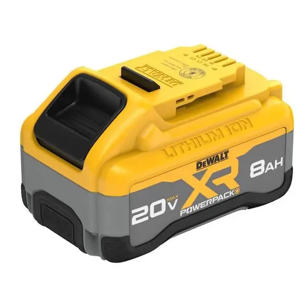 DEWALT 20-Volt MAX XR Series Cordless Power Pack, 8.0 Ah Lithium High Capacity Battery, 8Ah Capacity for Tough Tasks & Compatible Tools, Yellow & Gray