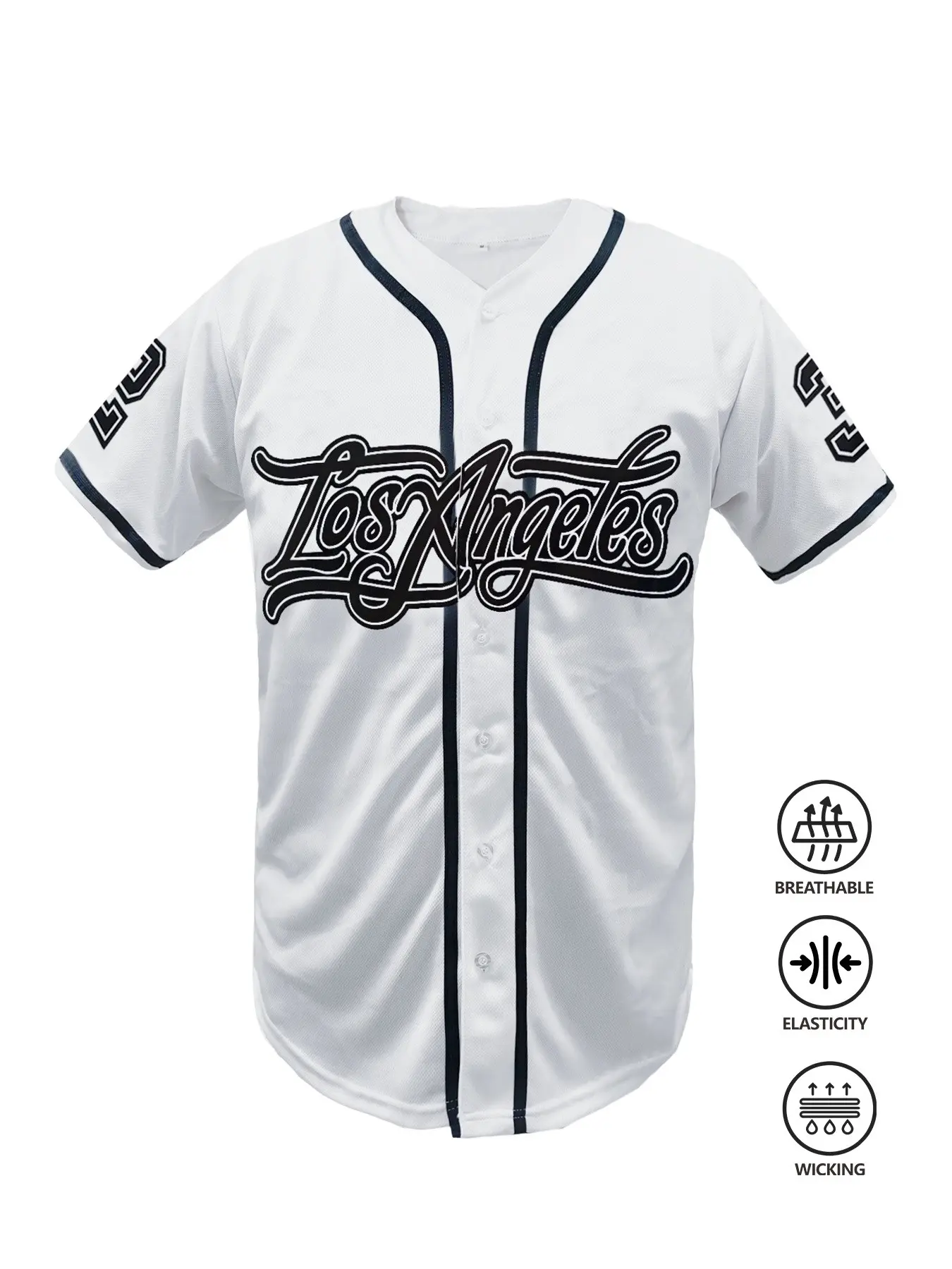 Los Angeles Embroidered Classic Baseball Jersey | Unisex Streetwear Hip Hop Button Down Sports Top for Men Women Sports Style Jersey