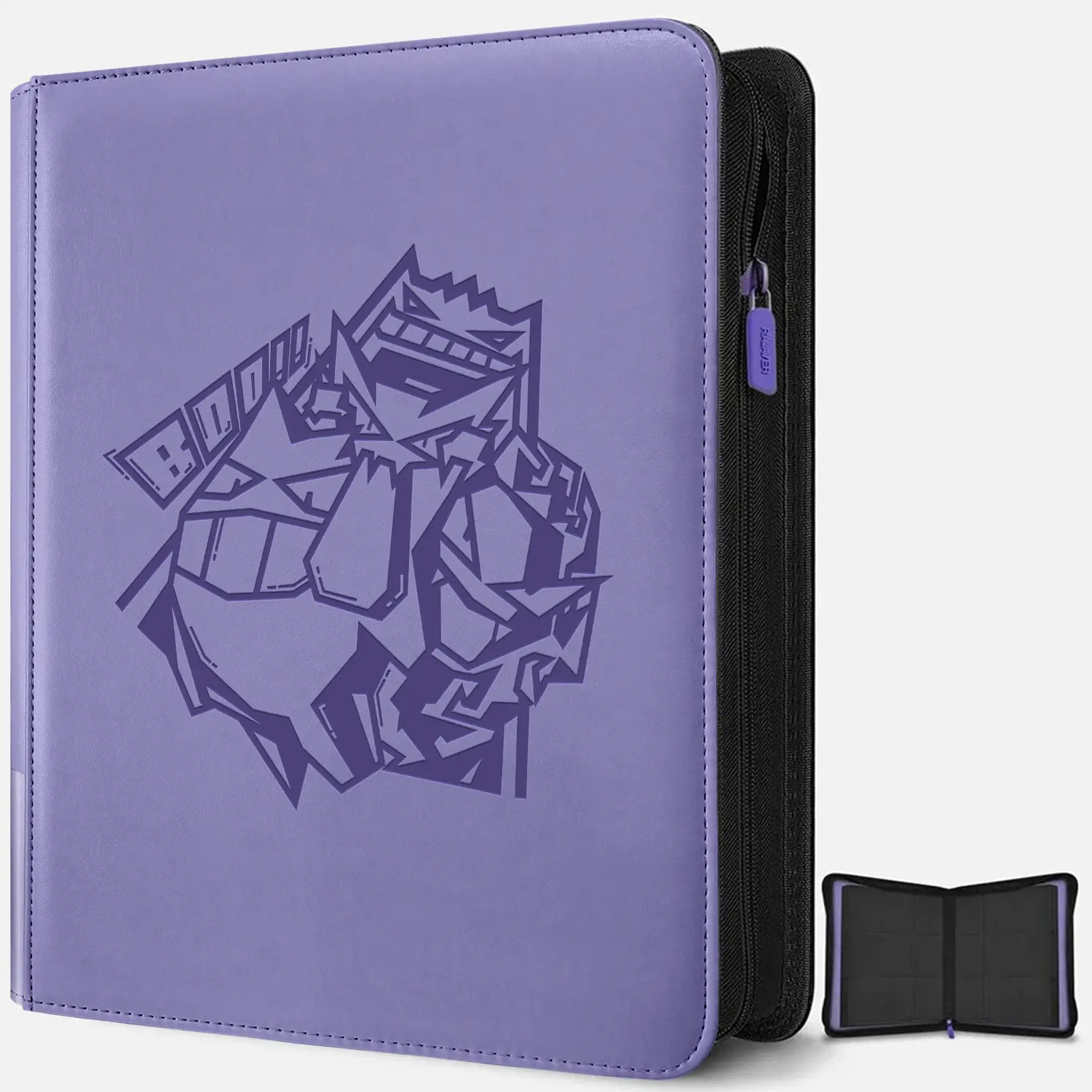 Toploader Binder ,Oversize 9-Pocket Album ,Holds 252 Toploaders with DIY Label Slot and Side-Loading Sleeves for Trading Cards in 3" x 4" Toploader , Fits Pkmn MTG Sports Cards & More, Premium Quality Embossed Pattern PU Leather
