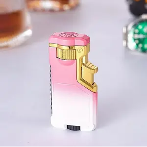 Mother's Day Gift - Elegant Pink Gradient Flame-Free Lighter, Adjustable 3-Color Glow Modes, Refillable & Windproof, Slim Portable for Candles, Fragrance & Home Use – Ideal Gift for Women
