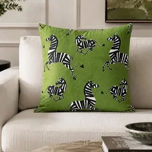 Amber Zebra Green Pillow