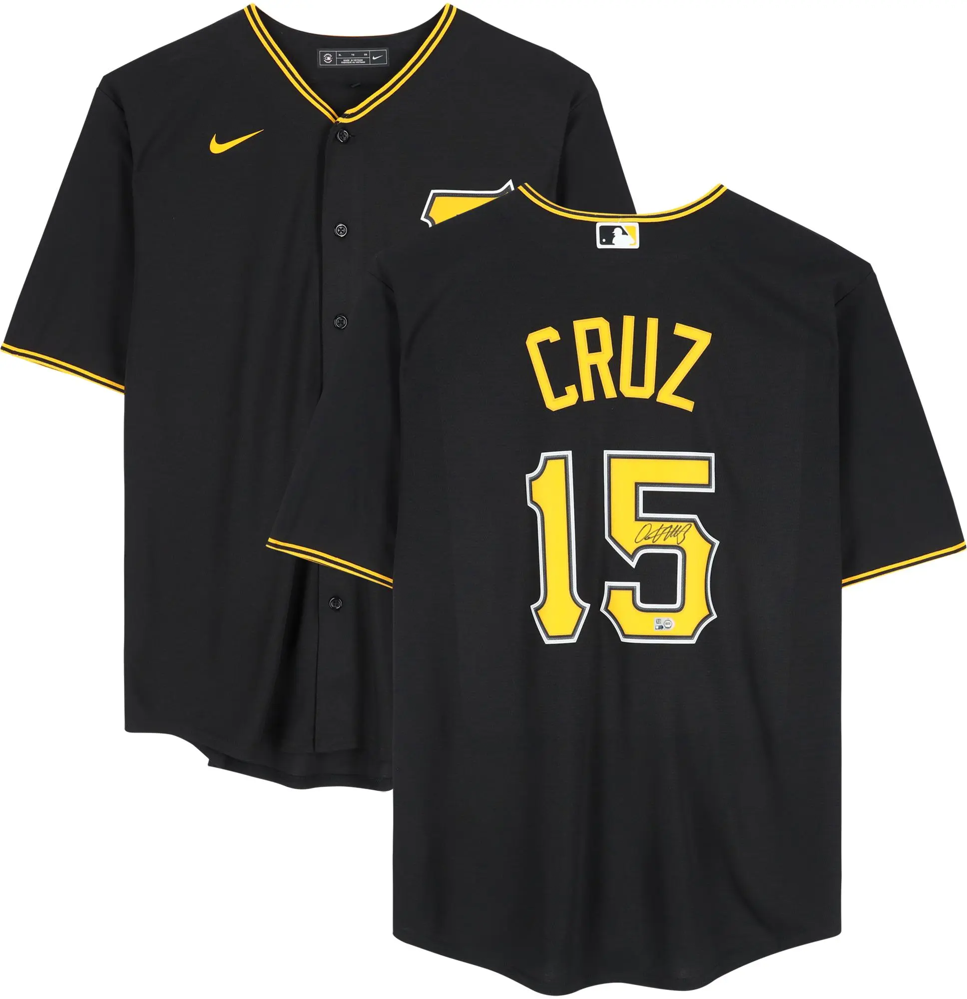 Oneil Cruz Pittsburgh Pirates Autographed Black Nike Replica Jersey - Fanatics Authentic Certified