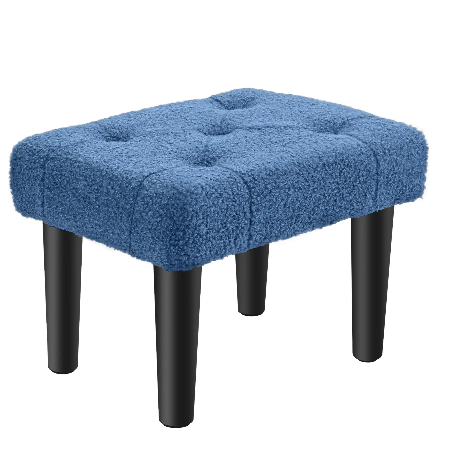Ottoman Foot Stool, Small Ottoman Foot Rest with Legs, Teddy Velvet Sofa Foot Stools for Under Office Desk, Living Room, Dorm, Bedroom