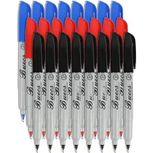 Permanent Markers, 24 Count Ultra Fine Point Permanent Markers, 3 colors, Works  paper, Plastic, Stone, Glass, Metal