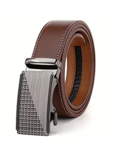 Men's Business Automatic Buckle Belt, High-End Casual Waistband, Plain Pattern, All Seasons, Available Now, Business Fashion Belt