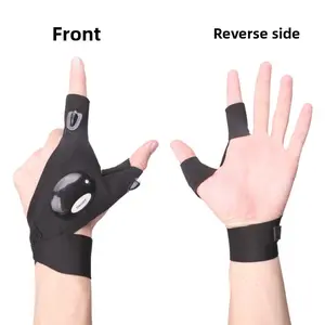 Portable LED Flashlight Fishing Gloves Repair Lighting Finger Lamp Outdoor Night Fishing Half Finger Gloves LED Lighting Outdoor Finger Lamp