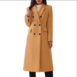 2025 Autumn Winter Long Plus Size Woolen Women's Coat Woolen Jacket