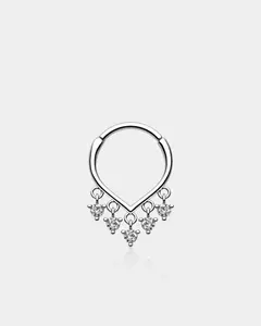 Cute Clear CZ Dangle Septum Ring