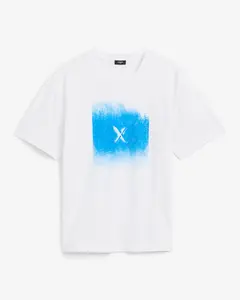 Express Classic Fit Spray Painted X Logo Cotton Graphic T-Shirt