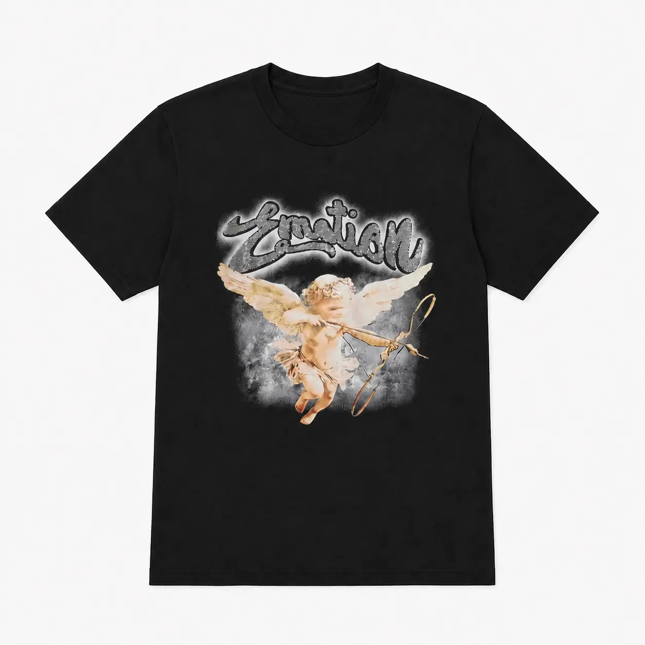 Oversized Graphic Tee Graphic T-Shirt with Angel Print - Emotion Design Trendy Streetwear for Men & Women Fashion Tee 2025 Novelty Graphic T Shirt funny tshirt Undershirts Tees Casual Streetwear Classic Plain Men's Women Cotton Moisture Wi,camisas,frescas
