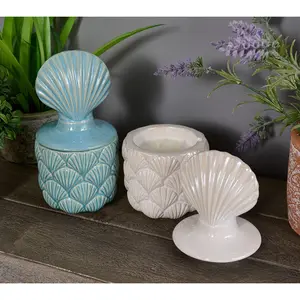 HomeWorx by Slatkin & Co. S/2 Seaside Serenade Shell Jar Candles