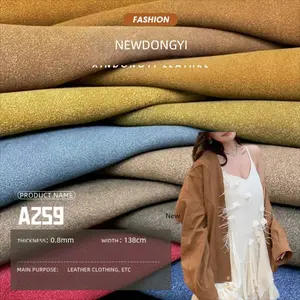 Newdongyi 0.8mm Sandblasted Faux Suede PU Leather Fabric, Width 138cm, Ideal for Fashion Clothing, Bags, and Luggage