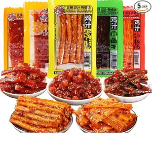 5 Pcs Latiao Spicy Gluten Strips,Chinese Special Casual Spicy Snack Food, Made From Wheat/Chili/Spice, Low Sugar and Low Calories, Best Vegan,Casual Office Outdoor Parties Snacks (style-2)