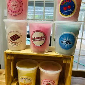 Gourmet Cotton Candy Tubs - Assorted Flavors Including Chocolate, Bubblegum, Blue Raspberry, and More - Perfect Snack & Gum Options