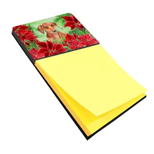 Carolines Treasures  Red Dachshund Poinsettas Sticky Note Holder