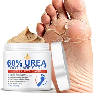 Urea Foot Scrub Balm, Moisturizing Granules, Deep Hydration, Comfortable Feet, Suitable for Dry Rough Skin, Unisex, 200g