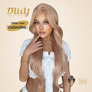 Calantha C- DWY New Design Filter Lace Front Free Part Wavy Blonde Glueless Synthetic Wig for Women 28 Inches