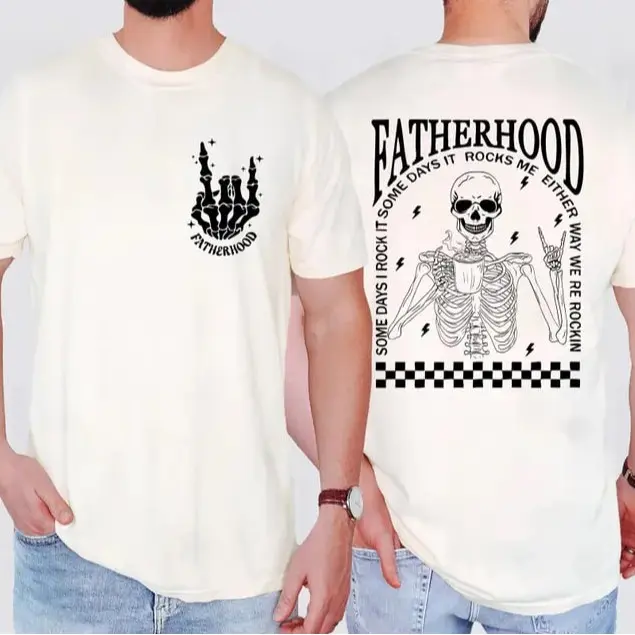 Comfort Colors Fatherhood Shirt, Funny Skeleton Dad Tee, Retro First Time Dad Shirt, Cool Dad Club Top, Perfect Father’s Day Gift for Husband or New Dad with Fun Style