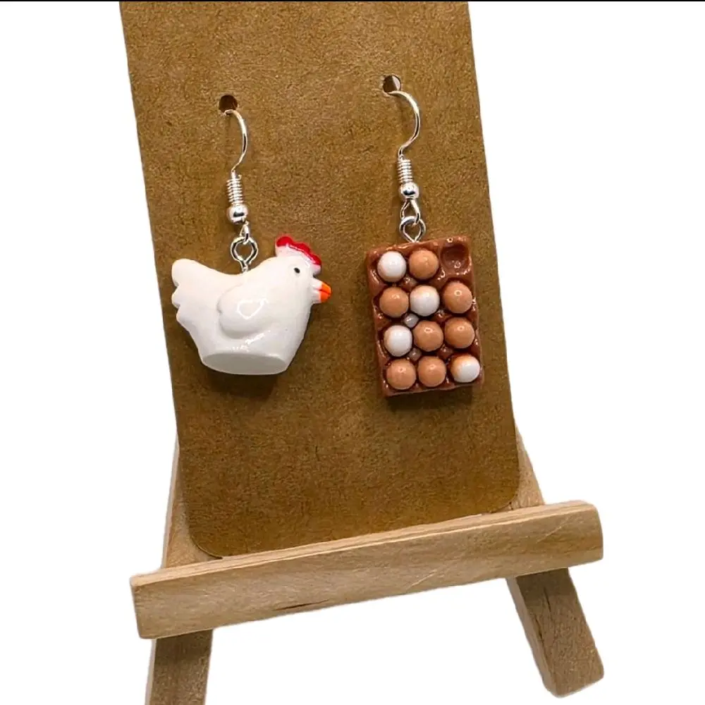 Chicken and Egg Earrings High-Quality Resin Design with Fun Chicken and Egg Pendants Hook Earrings Durable and Unique Accessory Multiple Designs