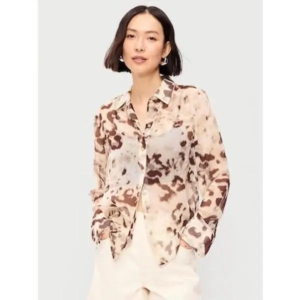 Old Navy Women's Chiffon Sheer Button-Down Shirt