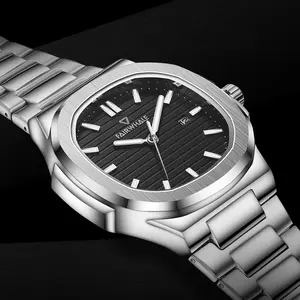 Men's square-dial watch, a stylish timepiece suitable for outdoor activities, parties, and everyday wear, comes with a gift box, features water resistance and luminous hands, and makes a great birthday gift for men.