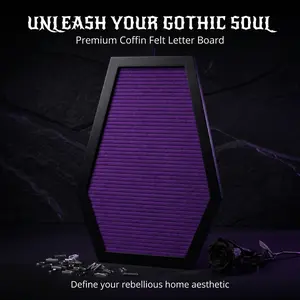2026 New Gothic Purple Halloween Felt Message Board Reusable DIY Custom Letter Sign Creative Wall Art Decoration for Home Bedroom Halloween Party Indoor Spooky Season Festival Decor