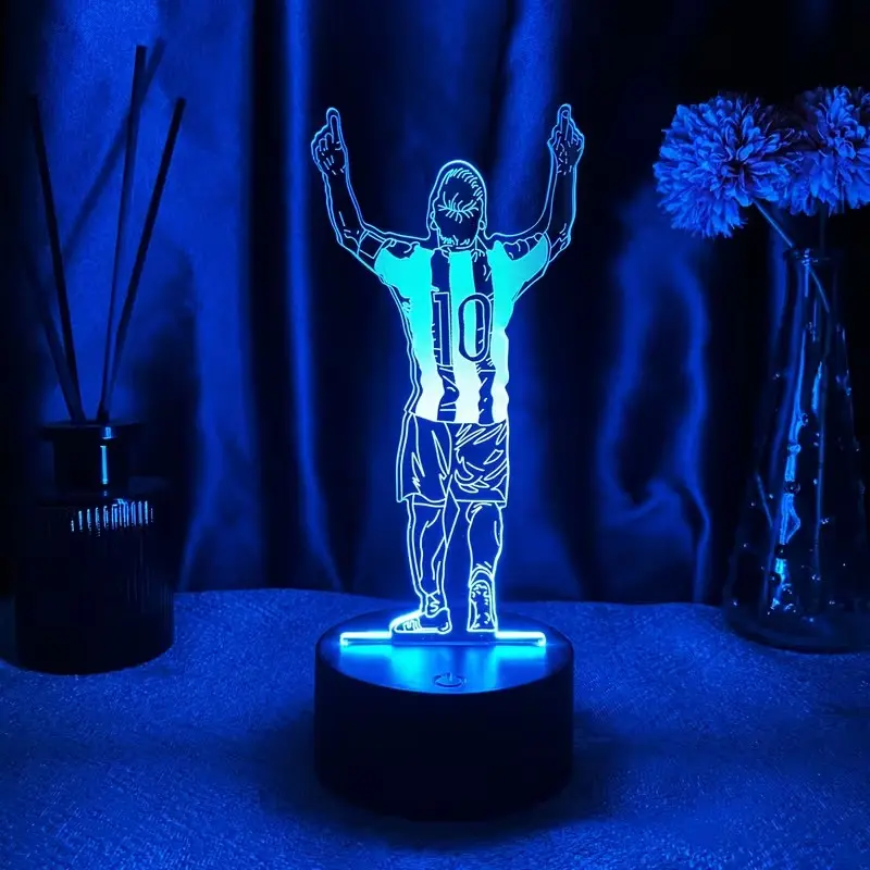 1pc Sports Football Trophy 3D Illuminated Night Light with USB Power, Touch Control Switch, Dimmable Feature, Touch Dimmable Decorative Led Light for Home Decor & Ideal Gift for Football Fans
