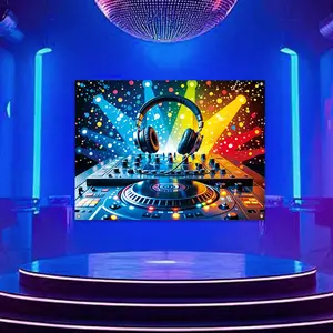 DJ Theme Party Background, 1 Count Disco DJ Pattern Backdrop, Party Decoration Supplies for Home, Bar, KTV, Club, Music Festival, Banners, Party Decorations Banners