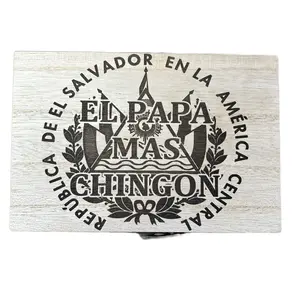 El Papa Mas Chingon El Salvador Shot Glass Set with Custom Engraving in Wooden Box Drinkware Engraved, Drinking Glassware, Durable Glass