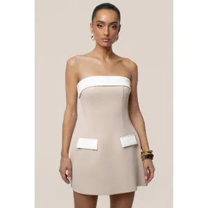 Beige Midnight Toast Mini Dress
