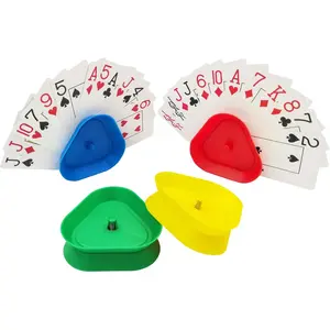 Playing Card Games Holder - 4Pack Little Hands Cards Tray for Kids, Seniors,Hands Free Cards Holders for Cards Game, Poker Parties, Family Card Game Nights