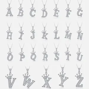 S925 Sterling Silver Moissanite Initial Necklace, Dazzling Letter Pendant, Personalized Monogram Jewelry Gift for Women, Valentine's, Birthday & Anniversary Gift