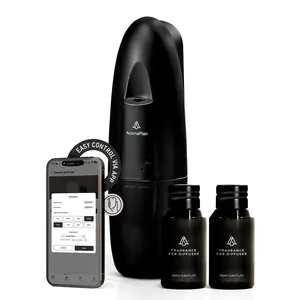 AromaPlan Smart Plug-In Waterless Diffuser - Black, Includes 2 Diffuser Oils for Room Fragrance, Floral Scent & Bouquet Experience Scented