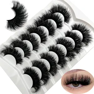 3D Fluffy Faux False Eyelashes Set 20mm Volumized Wisp Cat Eye Eyelash Kit Lashes Strip Cluster Diy Perfect Lash Extension Makeup Cosmetic Accessory