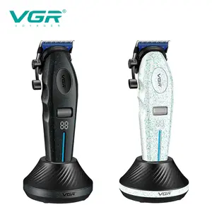 VGR VGR887C Professional Hair Clipper for Men, Cordless Rechargeable Electric Trimmer with 2500mAh Battery (250min Use), 6-Speed Adjustable 7200-9000 RPM, Ceramic & Metal Injection Blades