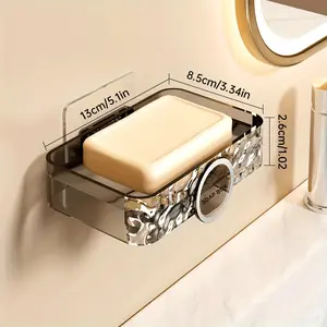 Wall-mounted Soap Dish Holder For High-end Household Bathroom, No Need To Punch Holes, Draining Soap Box
