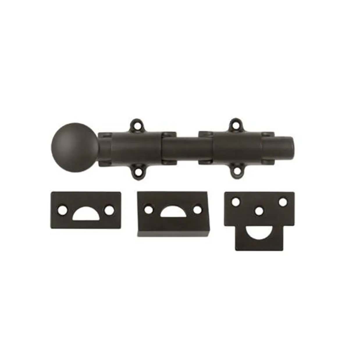 212 MAIN 6 in. Heavy Duty Solid Brass Surface Bolt - Oil Rubbed Bronze, Weatherproof, Corrosion-Proof, Surface-Mounted for Sailing Strikes, Extra Security