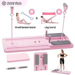 3.0 ZENROUS Multi-functional Ab Exercise Board, Foldable Home Pilates Reformer, Maximum Load 330 lbs Fitness Board with Kneeling Pad and Timer, Abs Workout Equipment for Abdominal & Core Strength Training Springtok