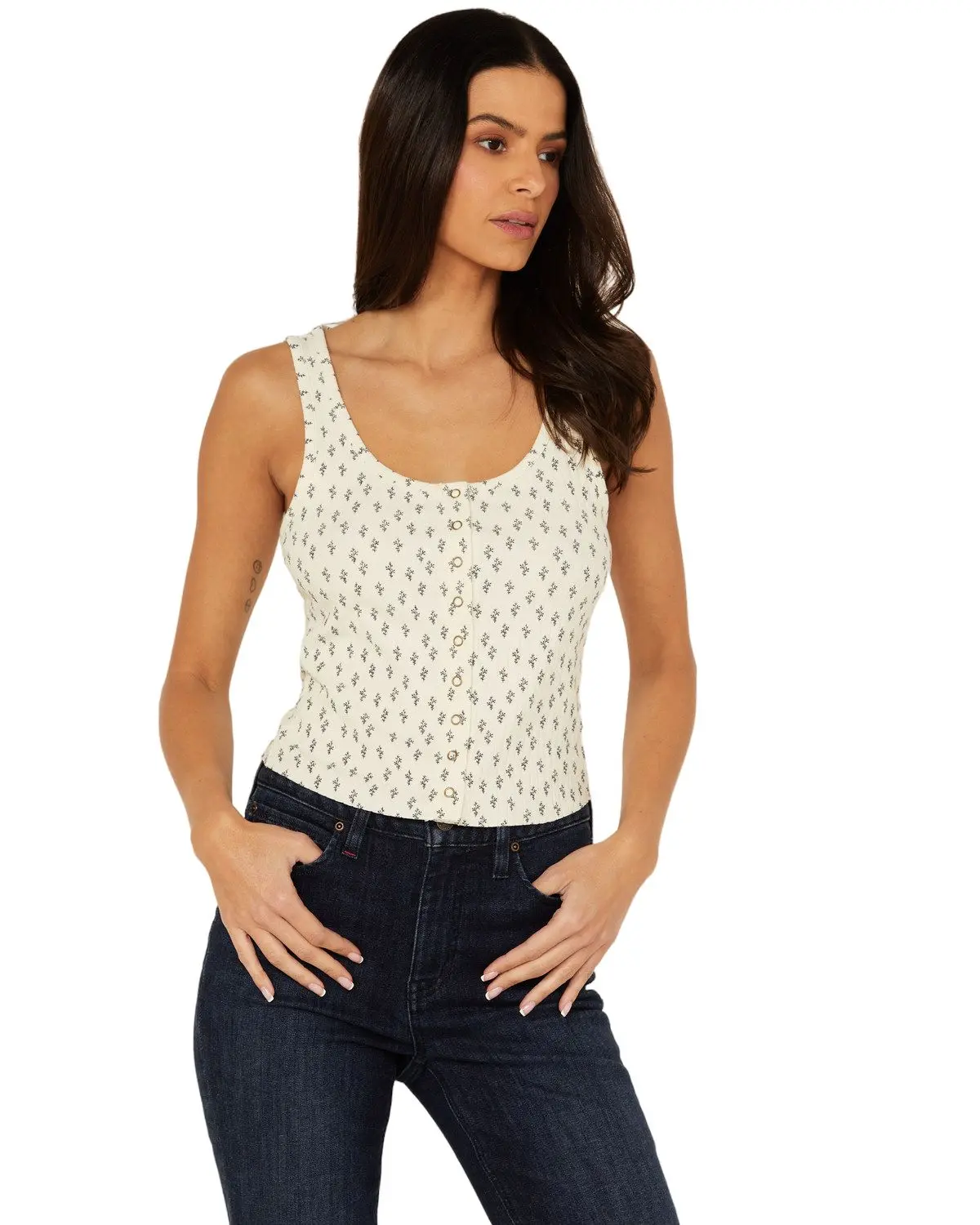 Cleo + Wolf Women's Women'S Amy Rib Knit Cropped Tank Top - Clsp24k89-Crm