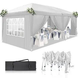 Pop Up Party Tent for Parties 10'x20'/30', Outdoor Gazebo Wedding Patio Camping Carport Canopy Shade Canopy Tent with Removable Sidewalls