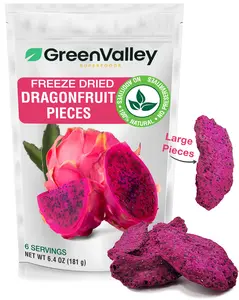 Green Valley Superfoods Freeze Dried Dragon Fruit Pieces - Crunchy Healthy Fruit Snacks - Made with Real Fruit - No Added Sugars, Fillers or Preservatives - Just as Nature Intended