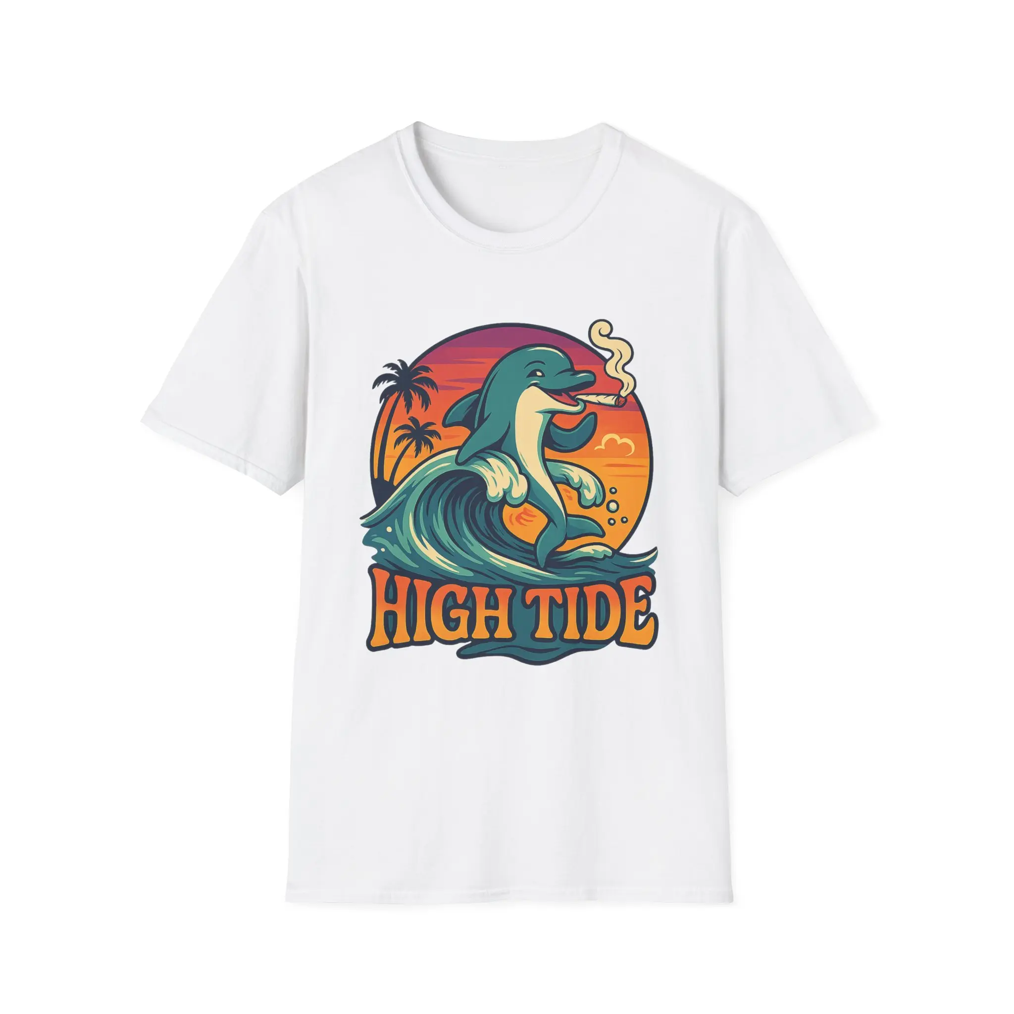 High Tide Dolphin Unisex Graphic T-Shirt