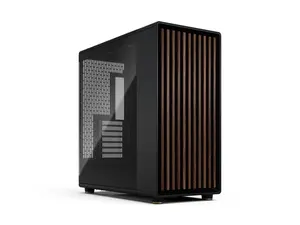 Fractal Design North XL RC ATX mATX Full Tower PC Case for Motherboards with Rear Connectors ONLY (Standard Connection Motherboards Not Supported)- Charcoal Black Chassis with Walnut Front and Dark Tinted TG Side Panel