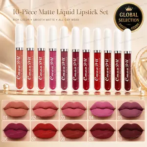 10Pcs Creamy Matte Liquid Lipstick Long Lasting Glossy Makeup Waterproof Transferproof Non Drying Highly Pigmented Lipgloss Suitable Beginners Cosmetics DealsForYouDays
