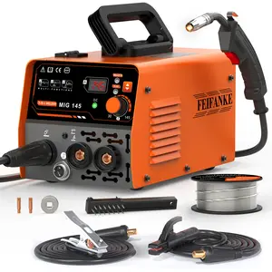 FEIFANKE MIG145Amini Welder,3-in-1 MIG/ARC/Lift TIG mig welder machine,110v IGBT Inverter synergic control ARC /MMA Welding Machine, protable LED Digtital Display Gasless Welding machine,For Repair Work &.DIY work