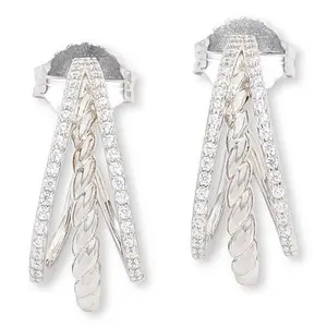 Radiance by Absolute™ .53ctw Triple-Row J-Hoop Earrings