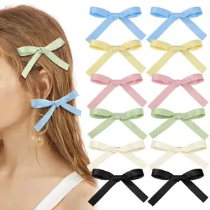 16Pcs Bow Hair Clips,Hair Bow Clip for women Girls, Mini Cute bowknot Hair Clips Barrettes Pins Metal Hair Accessories for Braids Teens Stage Concert Christmas Ballet Style