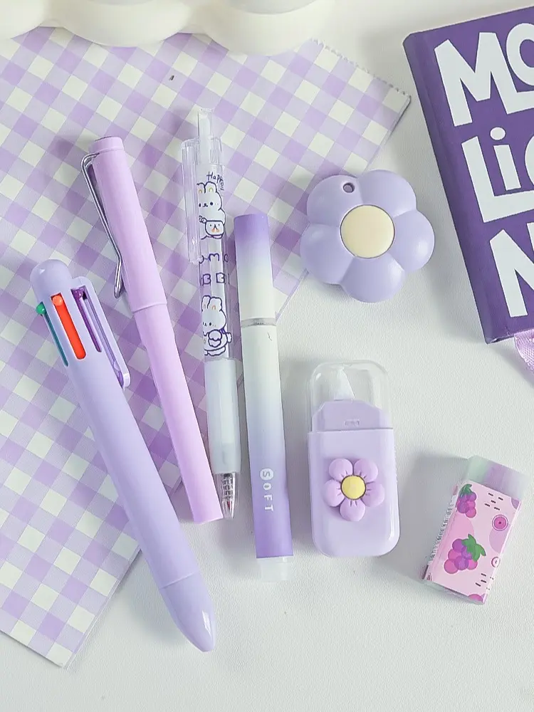 Kawaii Pastel 7PCS Stationery Set Ins Style Cute Gel Pen Kit Student Office Supplies Back to School Kit